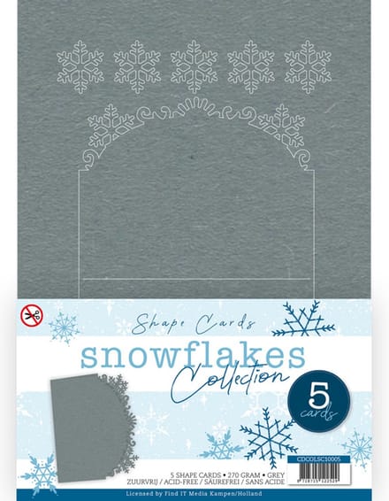 Card Deco Snowflake Collection - Shape Card Grey