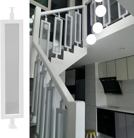 Trapleuning set - Balustrade ijzer glas - Trap versieren - Gehard glas - 110 cm - Wit