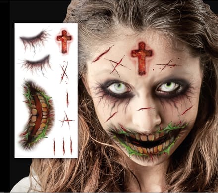 Fiestas Guirca - Zombie face tattoo