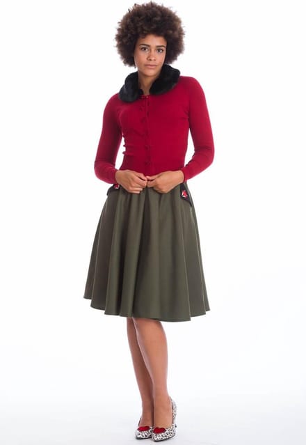 Dancing Days - BOW DREAMING Cardigan - M - Bordeaux rood