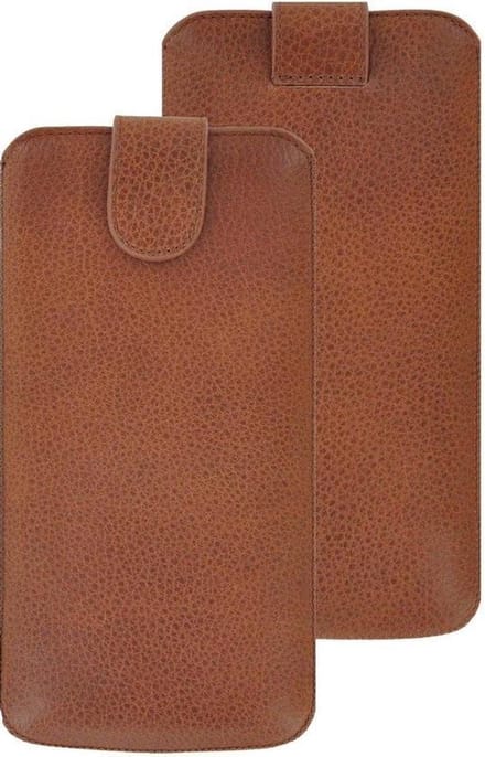 Samsung Galaxy S20 Plus Hoesje - Insteek Cover Echt Leer Camel Bruin