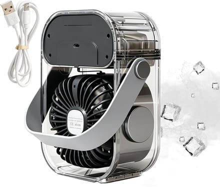 Draagbare Ventilator - Nevel Koeler - Persoonlijke Koeling - 3 Snelheden - 9D x 155B x 9H cm - Zwart