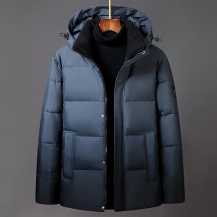 Winter Heren Donsjack Gradueel Veranderende Camouflage Capuchon Eendendons Warm Dik Heren Donsjack 4XL black