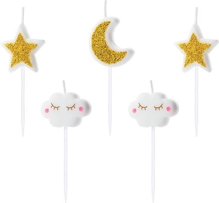 PartyDeco - Taartkaarsjes set 6st. - Little star