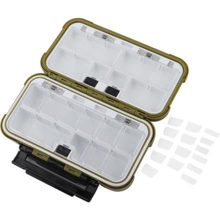 Boîte de rangement étanche à 24 emplacements pour accessoires de pêche, équipement, vert armée white