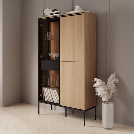 Meubella - Vicious - Vitrinekast - Eiken - 91x34x158 cm