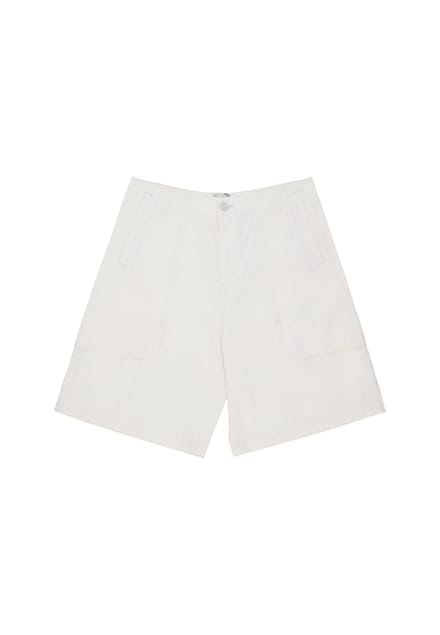 Broek Corto Uomo Canvas Cargo Shorts Cream
