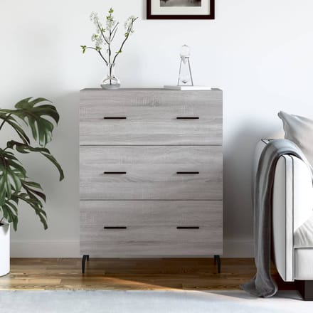 vidaXL - Dressoir - 69,5x34x90 - cm - bewerkt - hout - grijs - sonoma - eikenkleurig