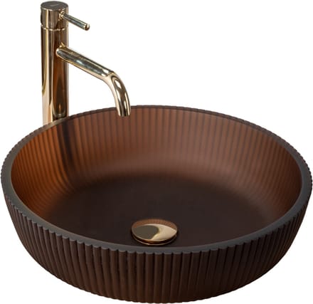 REA Jodi Opzetwastafel - Waskom - Ø 40 x 11 cm - Mat Bruin