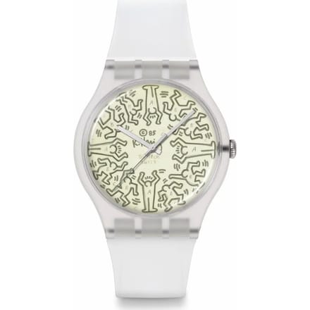 SWatch So29z145 Keith Haring Break Free From The Archive Montre Publique en Uréthane SO29Z145 gray