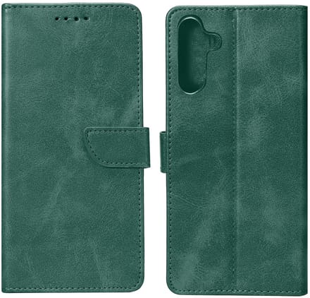 Rixus Bookcase For Samsung Galaxy A54 Dark Green