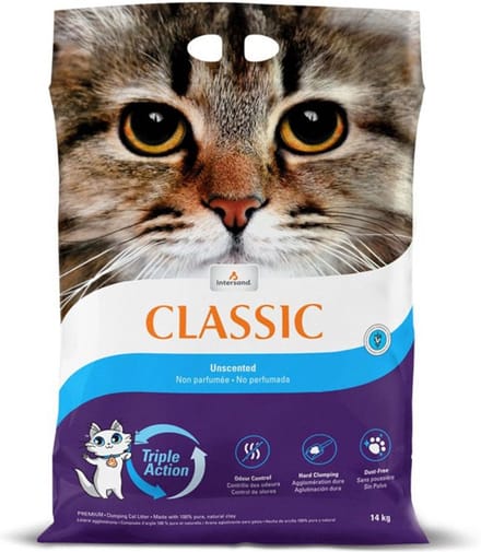 Intersand Classic Kattenbakvulling Parfumvrij - Dubbelpak: 2 x 14 kg