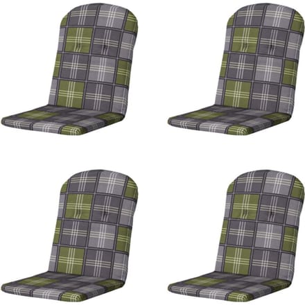 Madison - Kuipstoelkussen Hoge Rug Patchy olive - Ca. 96x45 cm - Set van 4