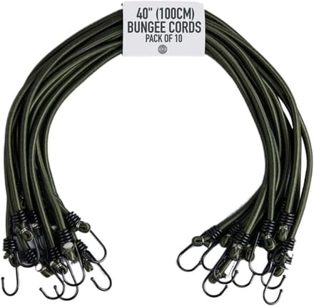 Zware Bungee Koorden - Elastische Spanbanden - Bagage Bevestigen - Dubbele Haken - 100 cm - Legergroen