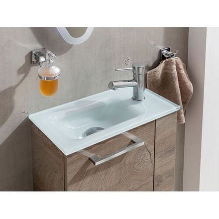 Fackelmann guest toilet glass sink 45 x 25 cm with permanent drain 82397