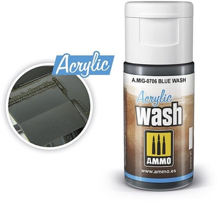 AMMO by Mig Jimenez Modelbouwdecoratie - MIG 0706 Acrylic Wash Blue - 15ml Effecten potje