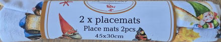 Placemats - 2 stuks - Kabouters - 45x30cm - Rien