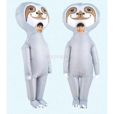 Luiaard Opblaasbare Kleding Cartoon Pop Verkleedkleding Wandelende Props Winkelcentrum Viering Winkel Evenement Feestkleding white