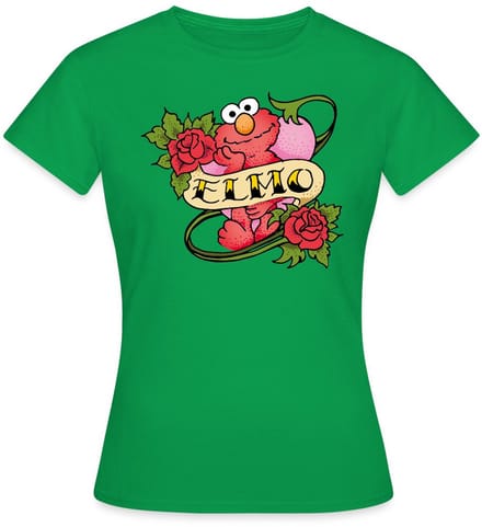 Sesamstraat Elmo Tattoo Vintage T-Shirt Dames