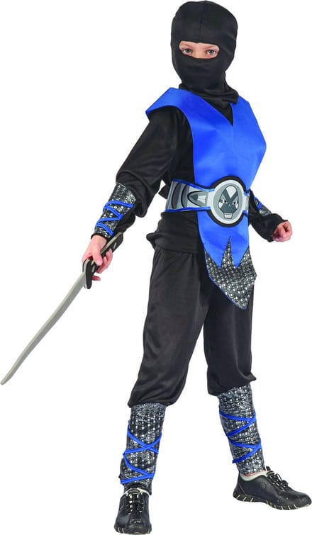 "Blauw ninja pak voor jongens - Verkleedkleding - 128/134"