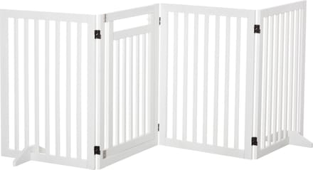 PawHut hondenhek - inklapbaar - met steunpoten - 81 cm hoog - wit