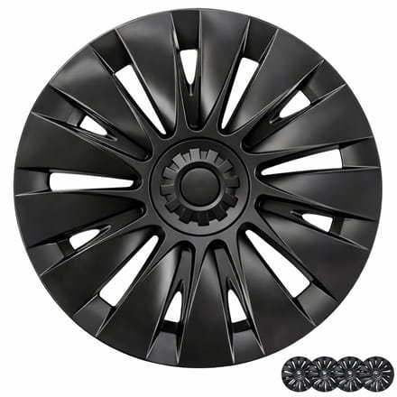Wieldoppen geschikt voor Tesla Model Y - 19 inch - Blade B - Mat zwarte - 4 stuks