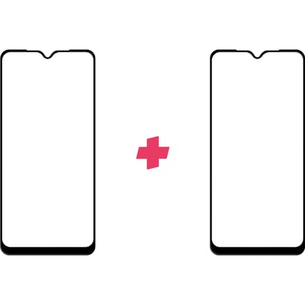 DuoPack: Samsung Galaxy A10s screenprotector gehard glas Edge to Edge