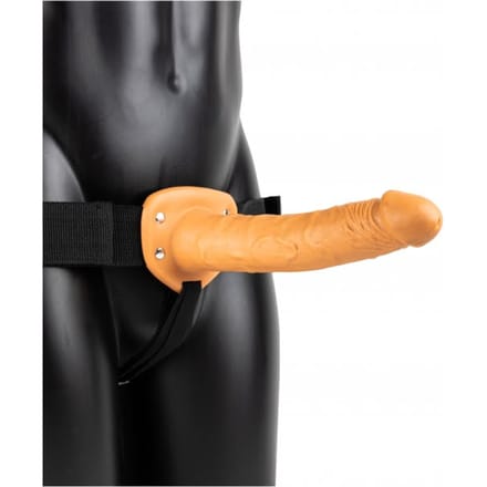 RealRock by Shots Hol Strap-On zonder Ballen - 10 / 24,5 cm dildo - Huidkleur