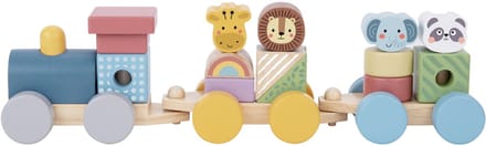 Tooky Toy Dieren Blokkentrein - Hout