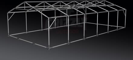 GO-PRO Limited Edition 6x12 Partytent met grondframe Wit-Grijs