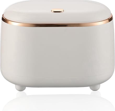 Bureau-prullenbak met deksel, 2L mini-prullenbak, kleine prullenbak (wit)