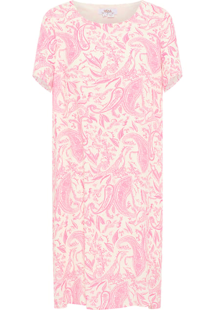 usha Jurk met korte mouwen Dames roze wol wit
