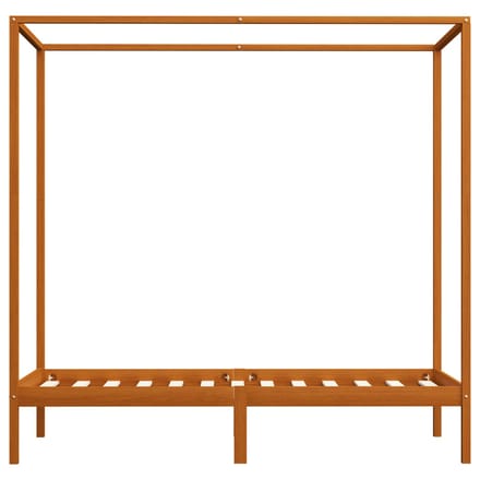 vidaXL - Hemelbedframe - massief - grenenhout - honingbruin - 90x200 - cm