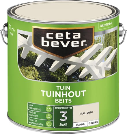 Cetabever - Tuinbeits Tuinhout Dekkend - Ral 9001 - 2,5 L