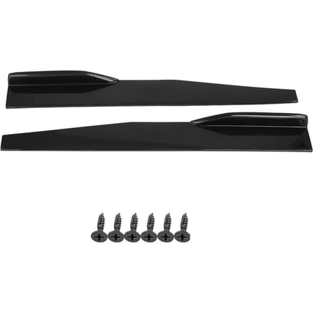 Paar Universele Auto Zijschort Cover Trim Rocker Splitters Winglets Vleugels Anti Kras (Lang) black