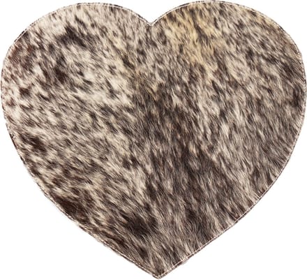 placemat koehuid hart zwart/wit 39cm