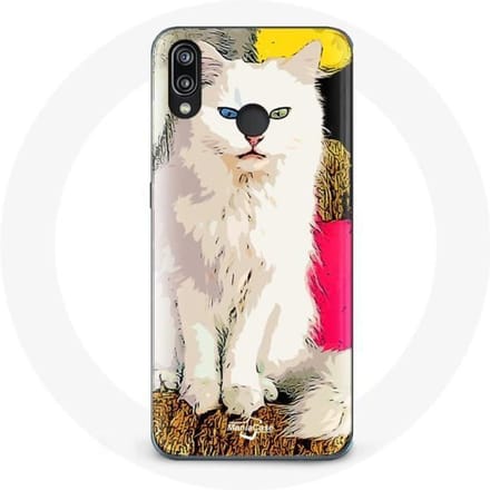 Coque pour Huawei P20 Lite Turc de Van Chat Blanc aux yeux bleu et jaune