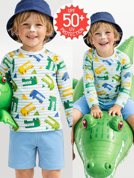 Denokids CFF-26Y1-117 Green Boys Sunsafe Top UV Protection-Crocodile Printed 92