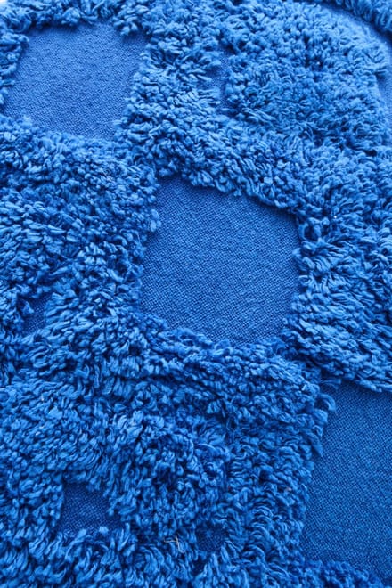 J-Line kussen Kwasten - katoen - blauw