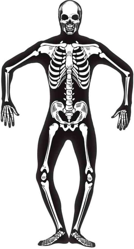 Glow in the Dark Skelet Second Skin kostuum | Small