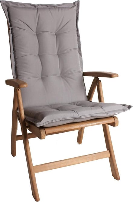 Tuinkussen Hoge Rug Olefin Uni Grijs 2631