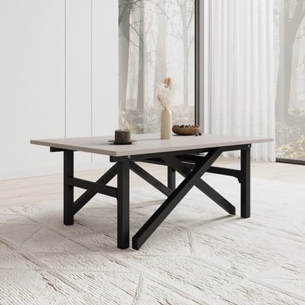 Meubella - Xalir - Salontafel uitschuifbaar - Beige - 100x70x40 cm