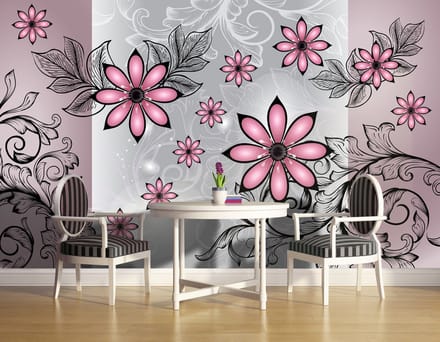 Flowers Floral Pattern Photo Wallcovering