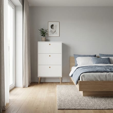 Softline schoenenkast 3 kleppen wit.