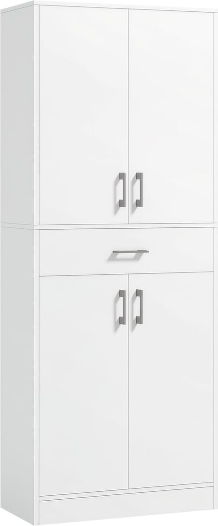 HOMCOM-Keukenkast-70,8x34x180cm-Hout-Wit