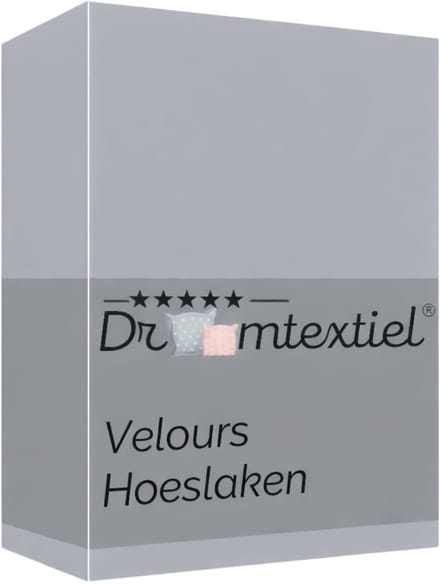 Droomtextiel Velours Hoeslaken Grijs - 90x200 cm