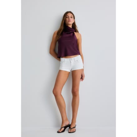 Stradivarius Satijnen haltertop  Purper XS