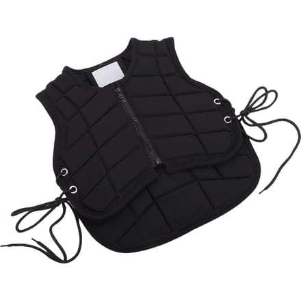 Paardrijvest voor kinderen met ritssluiting aan de voorkant, gewatteerd, beschermende uitrusting voor paardrijden. Type 2 black