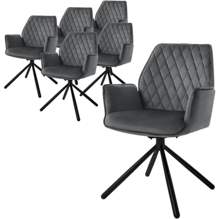Set van 6 eetkamerstoelen Hale velvet | ML-Design