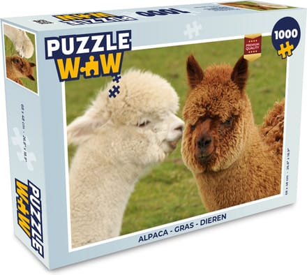 Puzzel Alpaca - Gras - Dieren - Legpuzzel - Puzzel 1000 stukjes volwassenen